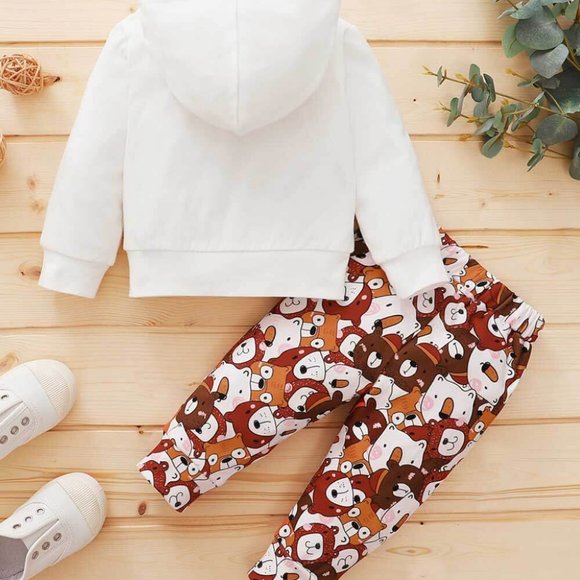 BABY BEAR GRAPHIC HOODIE AND PRINTED JOGGERS SET - Picture 6 of 7